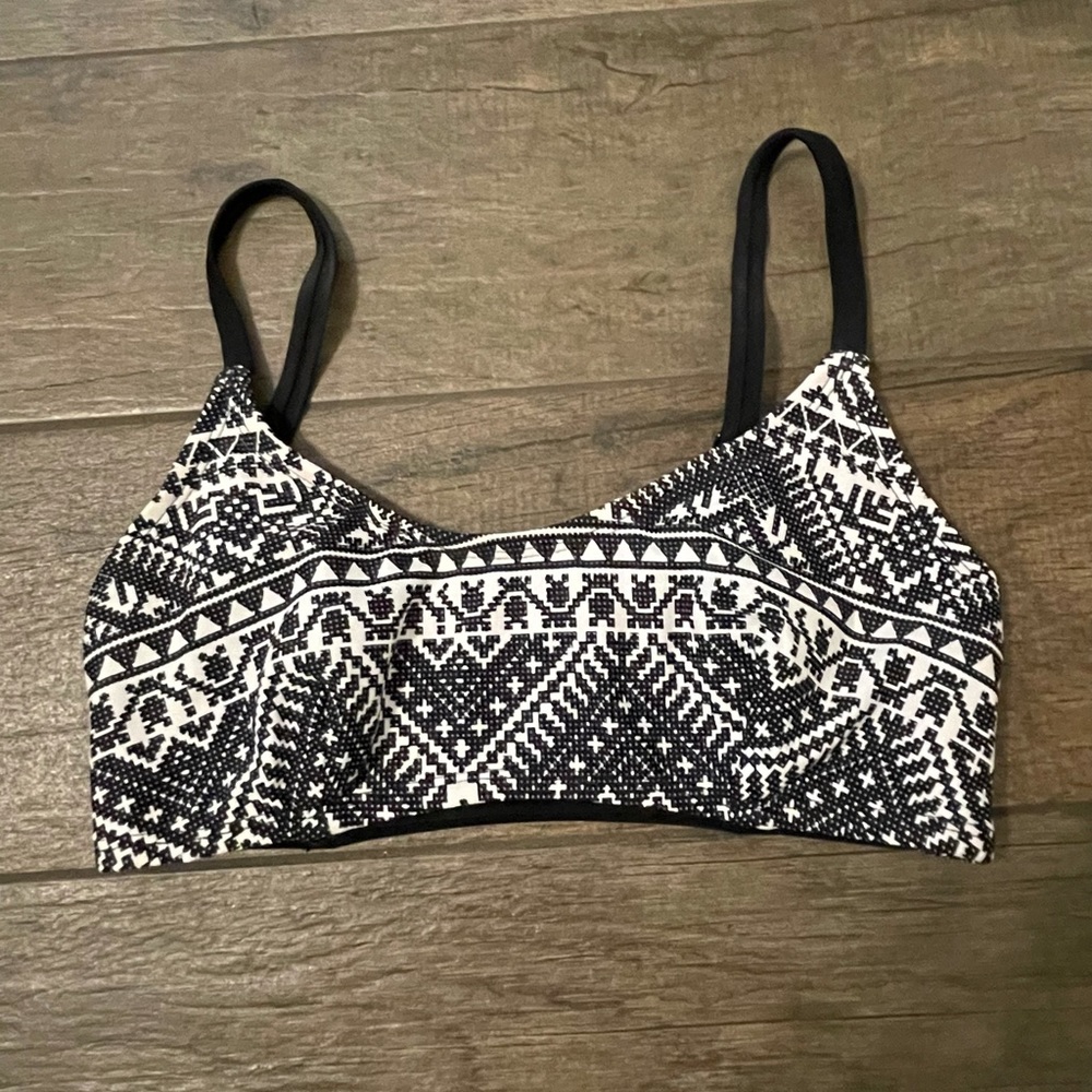 Black & White Aztec Boho Bikini Top